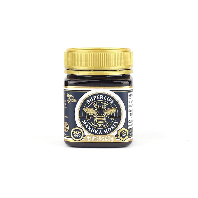 SuperLife - Manuka Honey MGO 263+ (UMF 10+) 250g, Raw Honey, Pure & Unpasteurised Monofloral New Zealand Honey