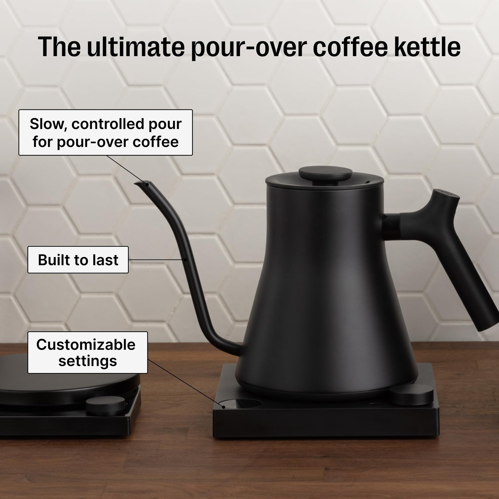 Fellow Stagg EKG Pro Gooseneck Electric Kettle, Brew Timer, 0.9 Liter
