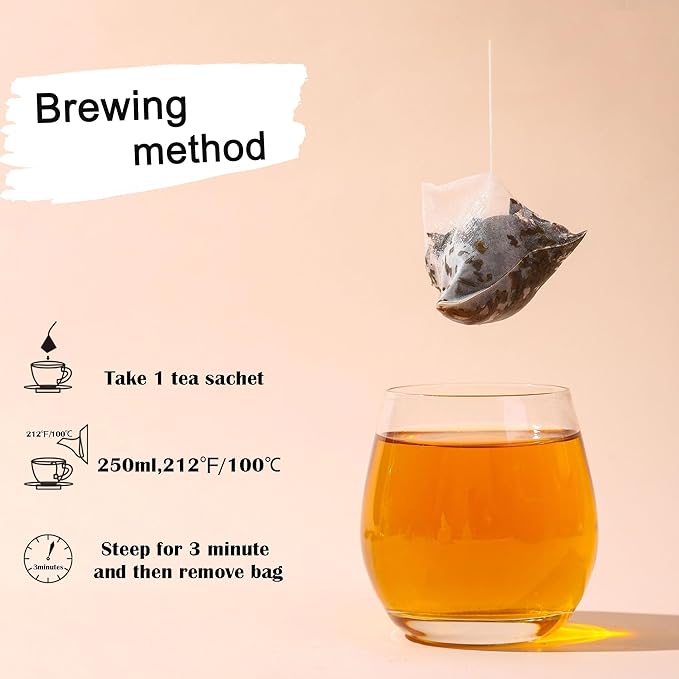 TEAFAY Wuyi Rock Oolong Tea ??20 Count (40 Cups), 100% Natural, Handpicked, Whole Leaf Pyramid Tea Bags, Individually Wrapped, Roasted Flavor, Caffeinated