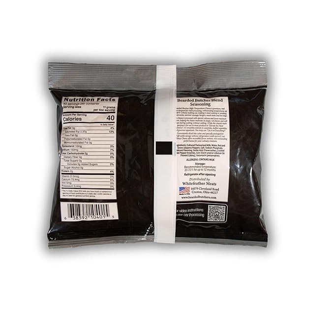 Bearded Butchers High-Temp Pepper Jack Cheese 1 lbs ??Shelf-Stable 1/4" Cubes for Up to 10 lbs of Meat, 400°F High-Temperature Cheese ??Ideal for Sausage Making, Brats, Snack Sticks, Burgers, and More