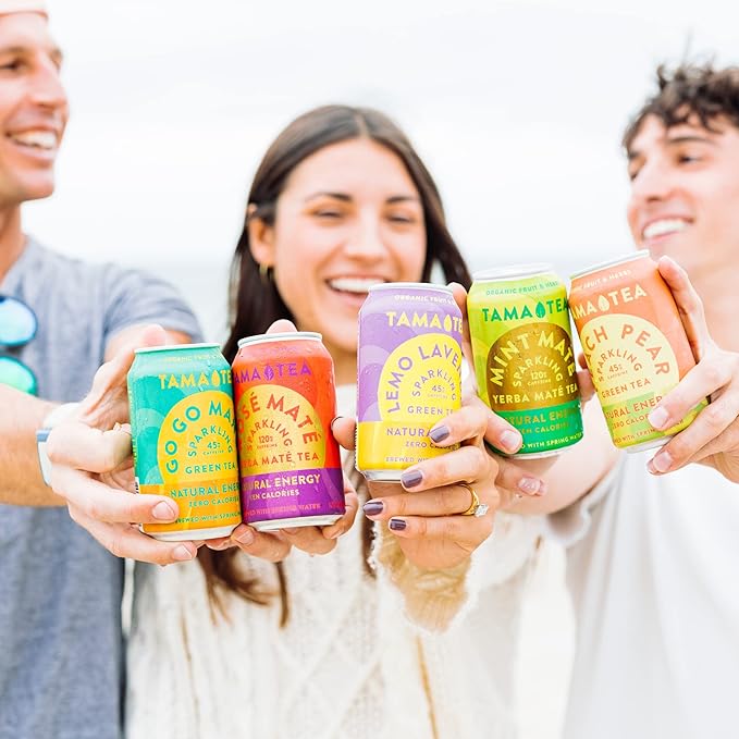 Tama Tea Sugar-Free Sparkling Green Tea, Lemo Lavender – Organic & Naturally Energizing – Zero Calories, Zero Carbs, Non-GMO – Antioxidant-Rich with 45mg Natural Caffeine – 12 oz Cans (12-Pack)