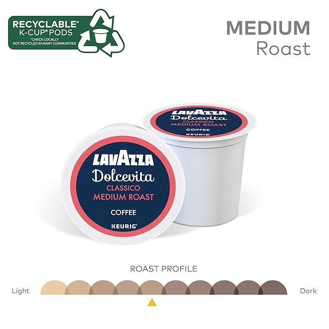 Lavazza Classico Single-Serve Coffee K-Cups for Keurig Brewer, 32 Count