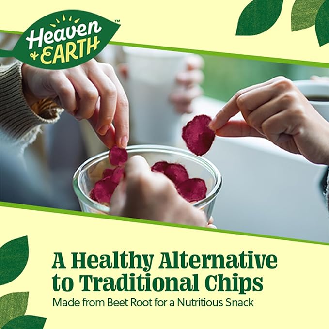 Heaven & Earth Beet Chips 1oz (6 Pack) Crisp and Delicious | Gluten Free | Certified Kosher (including Passover)