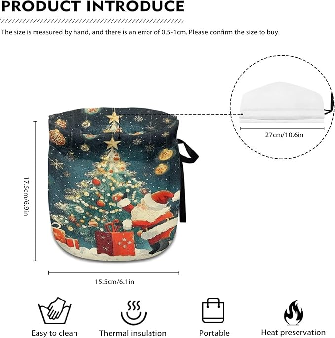 Tree and Santa Claus Tea Cozy for Teapot Insulated Tea Cosy for Teapot Kitchen Home Decorative Accessories Tea Pot Cozy for Keeping Warm Table Hotel Tea Party Restaurant