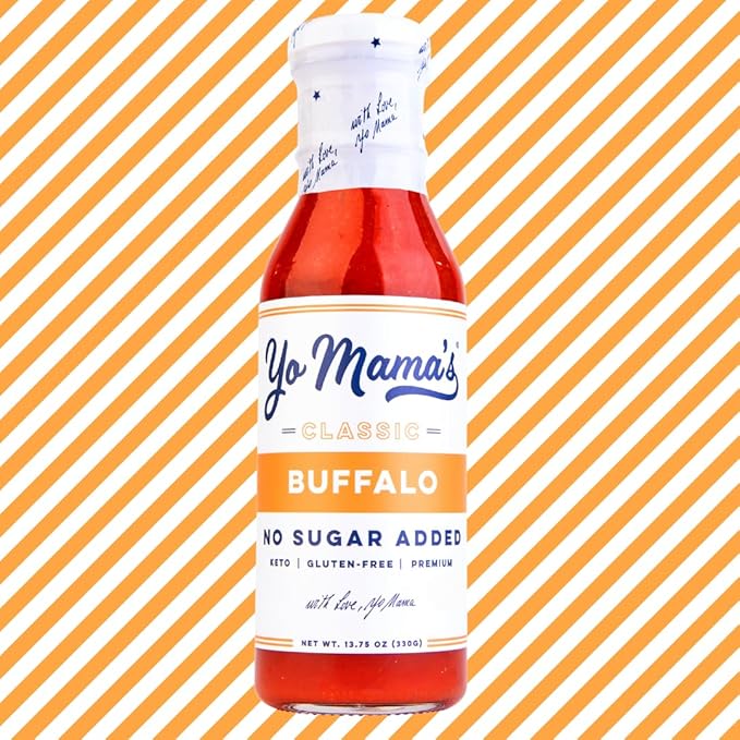Yo Mama???Foods Keto Buffalo Dipping, Marinade & Wing Sauce - Pack of (4) - Low-Zero Carb, No Sugar Added, Whole30, Paleo, Gluten and Soy Free, and Low Calorie!