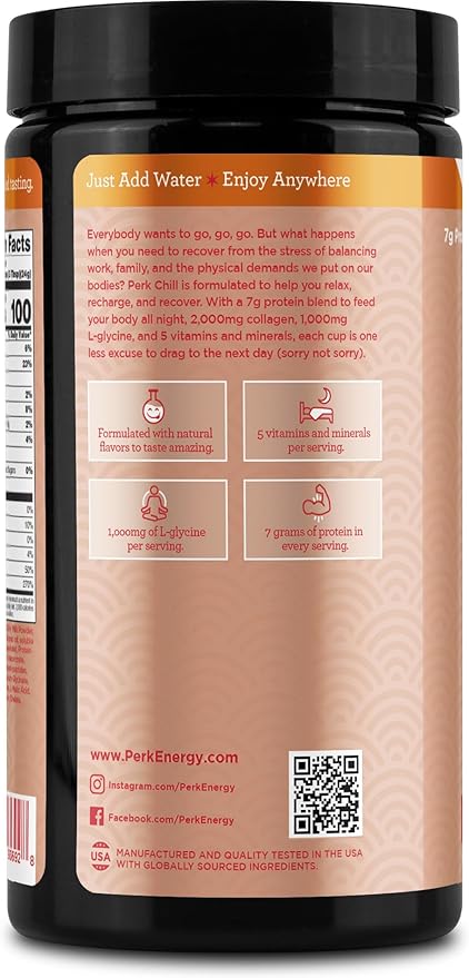 Perk Chill Apple Caramel Pie Flavored Drink Mix (18 Servings) - Gluten-Free, Peanut-Free