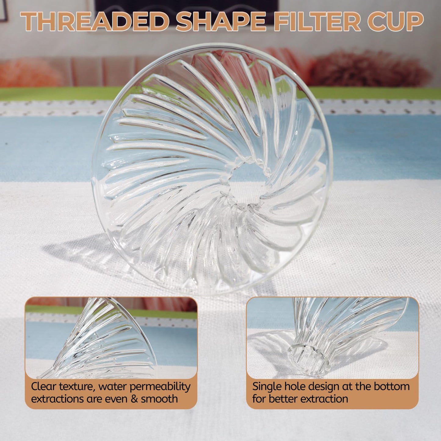 Mogrecha Pour Over Coffee Maker 400ml Borosilicate Glass Drip