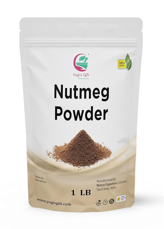 Nutmeg Ground 1 LB | Excellent Aroma and Incredible Flavor | Fresh Ground Nutmeg Spice for Baking, Cooking, Smoothies and Seasonings | Non GMO, Ethically Sourced | By Yogi's Gift짰