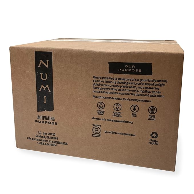Numi Organic Chocolate Pu-erh Tea, 100 Tea Bags, Aged Yunnan Pu-erh Black Tea with Cocoa & Sweet Orange Peel, Caffeinated