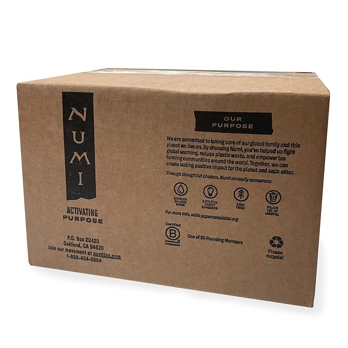 Numi Organic Rooibos Chai Tea, 100 Tea Bags, Herbal Red Tea with Cinnamon, Allspice, Ginger & Cardamom, Caffeine Free Chai