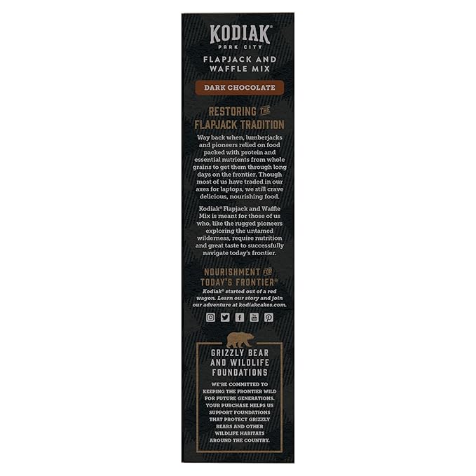 Kodiak Cakes Protein Pancake Power Cakes, Flapjack and Waffle Baking Mix, Dark Chocolate, 18 Ounce (Pack of 6)
