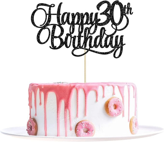 1 Pack Happy 30th Birthday Cake Topper Gold Glitter Number 30 Thirty Years Old Birthday Cake Pick Decoration For 30th Birthday Celebrating Anniversary Party Supplies