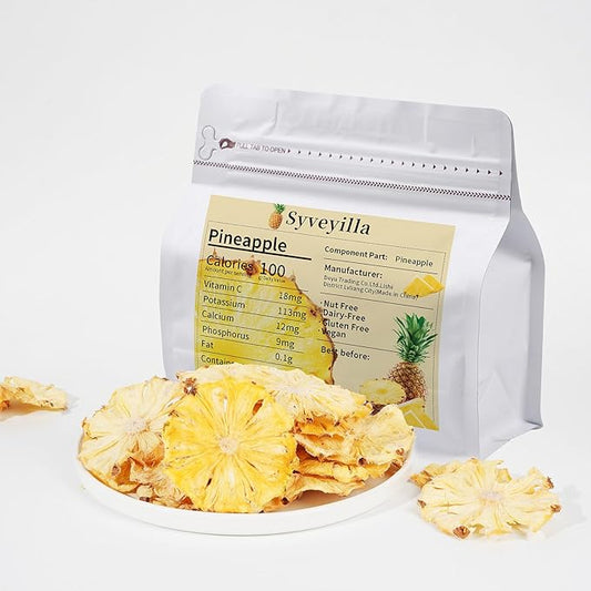 Dried Pineapple Slices, Dehydrated Pineapple Slices for Cocktails Garnish/Fruit Tea/Baking/Garland/Crafts, 100% Natural No Additives No Sugar Added (3OZ/85g)