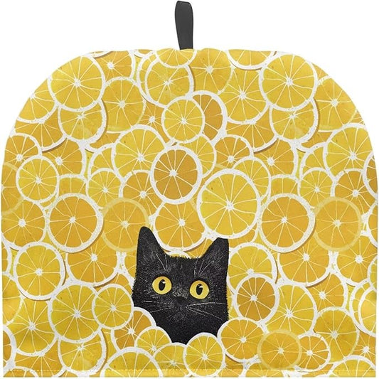 Tea Pot Cover Yellow Lemon Print Teapots Cosy Insulated Tea Cozies Home Kitchen Decoration Teapot Dust Cover Warming Tea Kettle Quilt Creative Gifts for Party