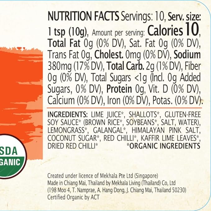 Mekhala Organic Thai Tom Yum Asian Cooking Paste. VEGAN. GLUTEN-FREE. Versatile. Medium Heat (6x3.53oz)