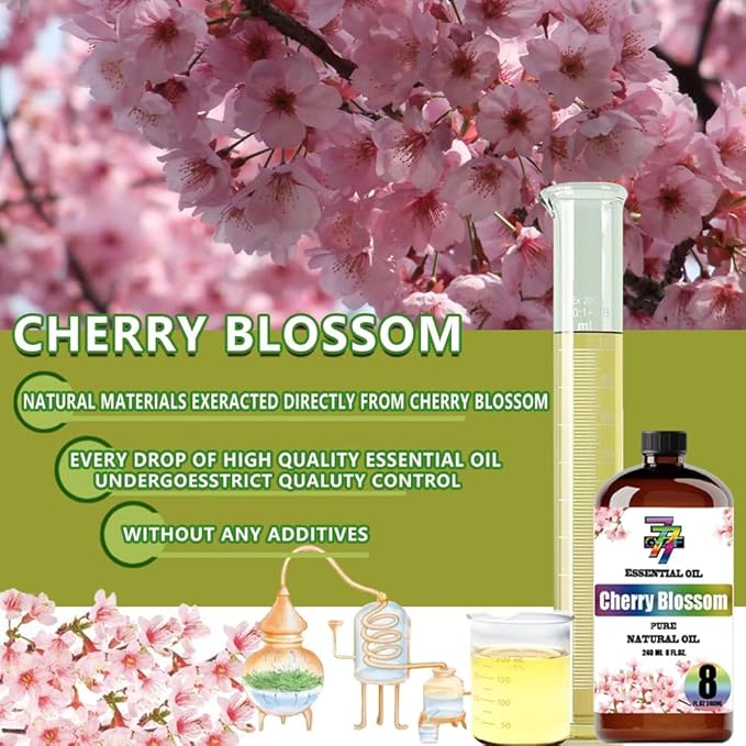 Cherry Blossom Essential Oil (8 oz / 240 ml) ??Cherry Blossom Oils for diffusers, humidifiers, Home Baths, Cleaning Products, Yoga, DIY Soaps and DIY Scented Candles