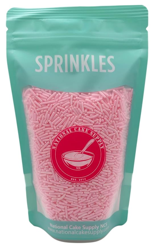 NCS Light Pink Edible Jimmies Sprinkles, 8 ounces