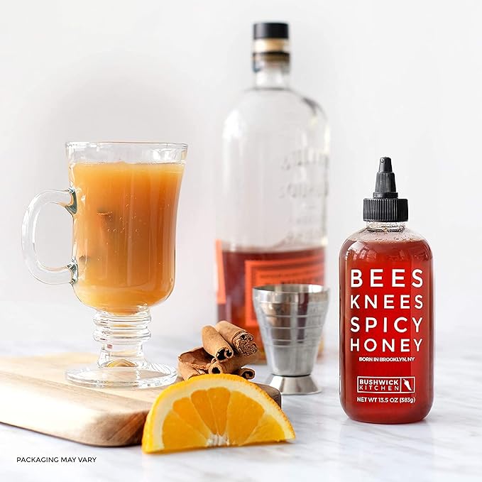 Bees Knees Spicy Honey, 12.5 oz Pure Honey Infused with Oleoresin Habanero Peppers, Gluten Free, Paleo Friendly, Wildflower Natural Hot Honey, Hot Sauce Gifts, Food Gifts, Unique Gifts