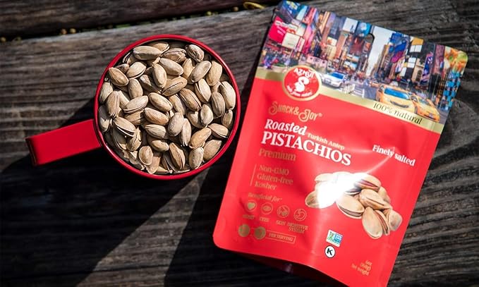 AZNUT Turkish Antep Roasted Salted Pistachios 4 LB, 100% Natural Premium Quality Class A, Non GMO Project Certified, Kosher Certified, Great Snacks, Resealable Bag 4 LB