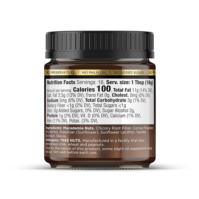 House of Macadamias Macadamia Nut Butter, Chocolate - 8.8oz - No Added Sugar, No Palm Oil, Plant-based, No Artificial Ingredients, Keto, Vegan, Creamy