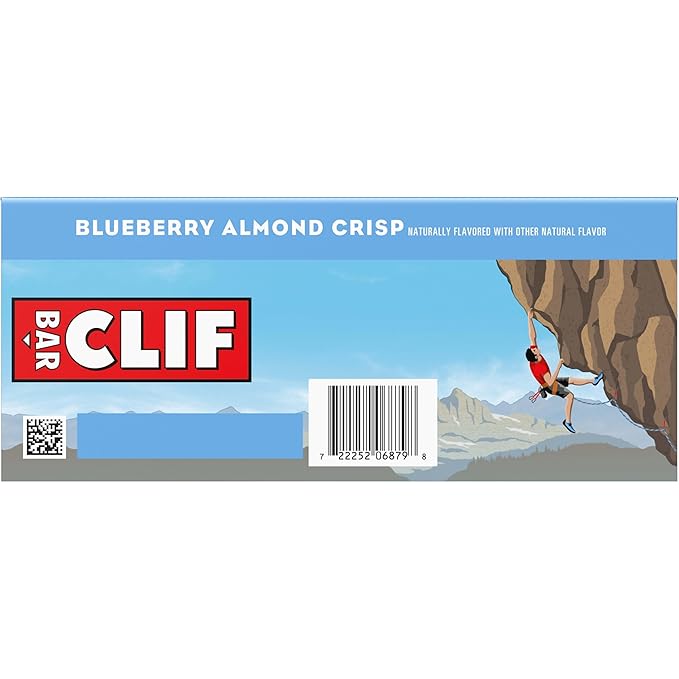 CLIF BAR - Blueberry Almond Crisp - Made with Organic Oats - Energy Bars - Non-GMO - Plant Based Protein Bars (10 Pack)