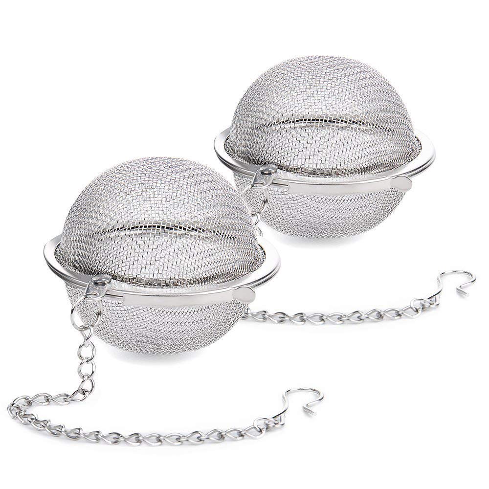 2Pcs Stainless Steel Tea Infuser Strainer, 2.04 Inch Fine Mesh Ball