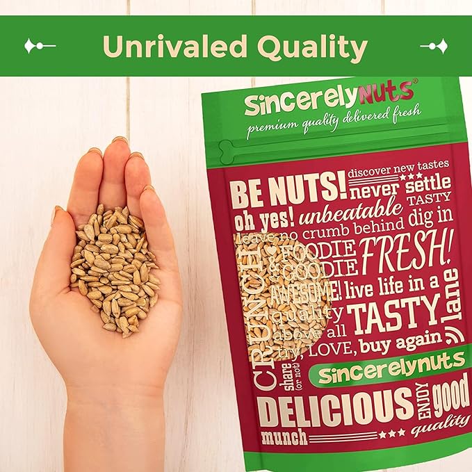 Sincerely Nuts Sunflower Seeds Unsalted (No Shell) (No Shell) (2 LB)- Nutritious and Satisfying Snack-Crunchy and Delicious-Perfect Addition to Any Meal - Gluten-Free Food, Vegan, and Kosher Certified