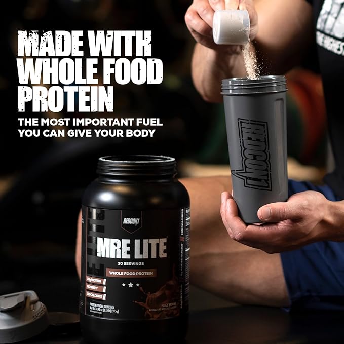 REDCON1 MRE Lite Whole Food Protein Powder, Blueberry Cobbler - Low Carb & Whey Free Meal