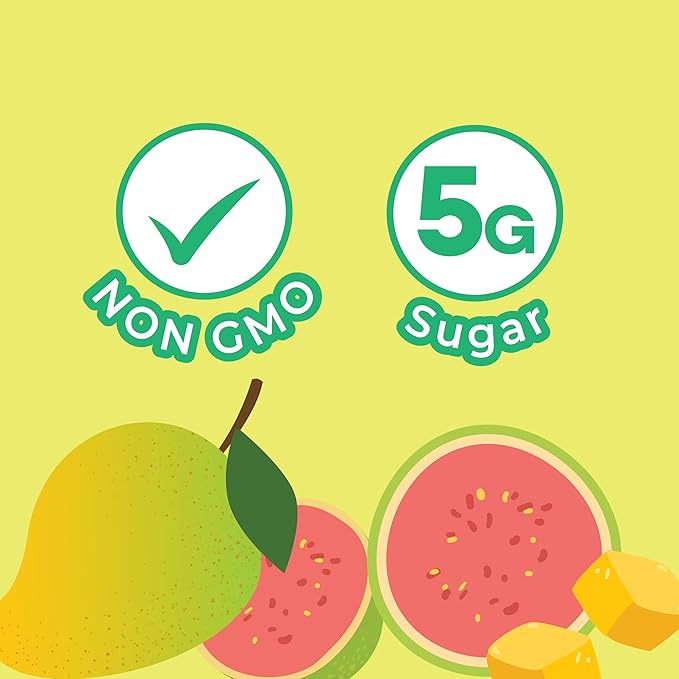 Jans Sparkling Prebiotic with Collagen Soda Beverage ??Pink Guava & Mango 8.4 Fl Oz (6-Pack) ??Low Calorie, NO Added Sugar, Non-GMO Sparkling Fruit Beverage, Gut Health Support