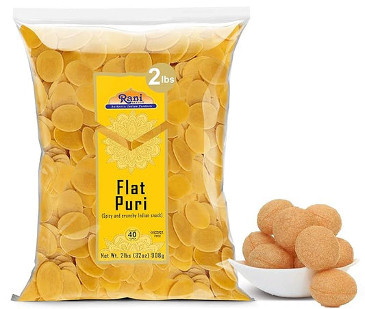 Rani Pani Puri Coins 32oz (2lbs) 907g, Bulk Pack 330-335 Coins ~ Uncooked, Microwaveable wheat and Semolina Coins ~ All Natural | Vegan | NON-GMO