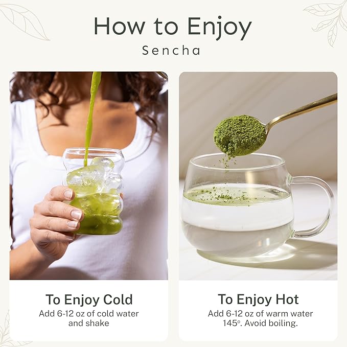 Yu Tea Organic Sencha Green Tea Powder | Rich in Antioxidants, EGCG, & L-Theanine | Pure Japanese First Harvest Leaf | Low Caffeine & Unsweetened | Resealable Pouch, 2.65 oz, 100 Servings