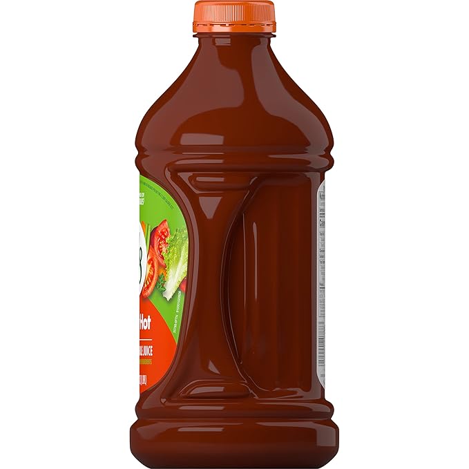 V8 Spicy Hot 100% Vegetable Juice, Vegetable Blend with Tomato Juice, 64 Ounce Bottle (Pack of 2)
