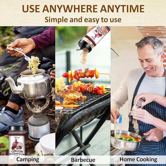 Yimi Onion and Mushroom Seasoning Mix, Umami Flavor, Finely Ground Powder for Soups, Stews, and Sauces and More, 8 oz