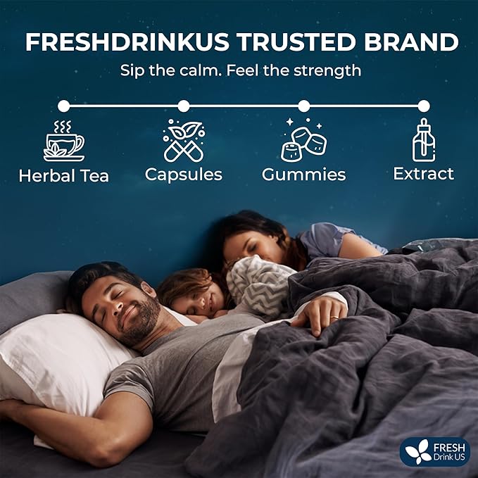 FreshDrinkUS, Premium 55 Tea Bags Better Sleep Herbal Tea | Caffeine-Free Loose Leaf Blend with Spearmint Leaves, Lemongrass Leaves, and Hawthorn Berry ??Naturally Refreshing and Aromatic.