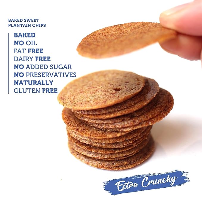Good Chips Baked Crunchy Sweet Plantain Chips - Crispy, Oil Free, Healthy Maduritos - 0.7 oz - Pack of 12