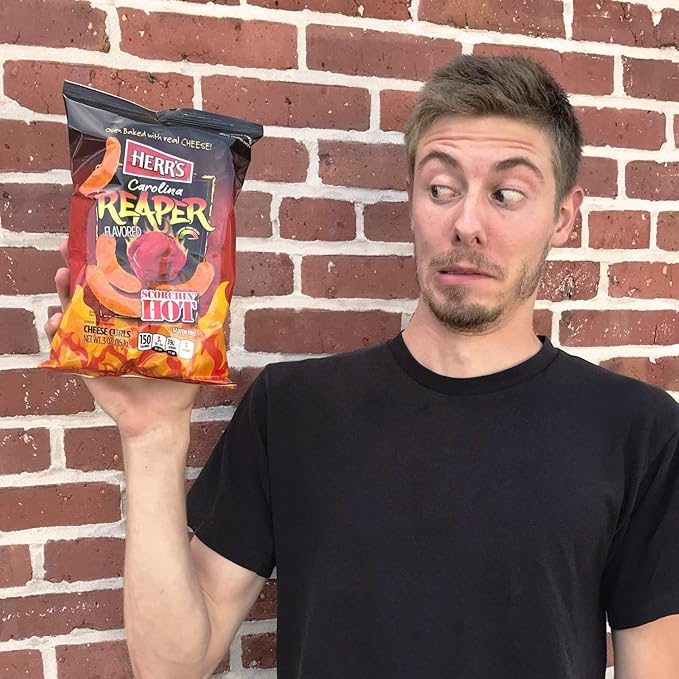 Herr?셲 Cheese Curls, Carolina Reaper Flavor, Gluten Free Snacks, 6oz Bag (12 Count)