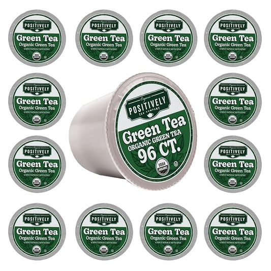 Organic Positively Tea Company, Organic Green Tea, K-Cup Compatible, 96 Pods