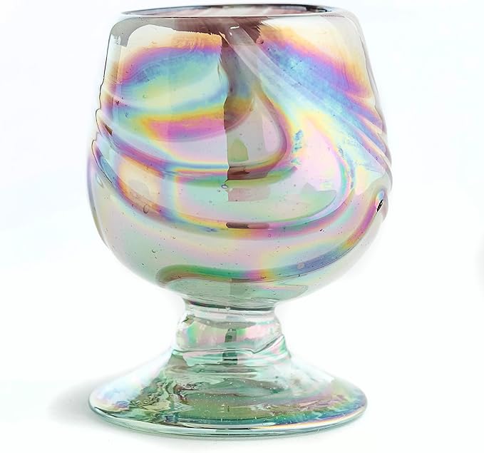 Authentic Mexican Tequila Hand Blown Shot Glasses - Set of 4-2 oz - Mini Glass Snifters - Heavy Base - Cognac (Mystic Orchid)