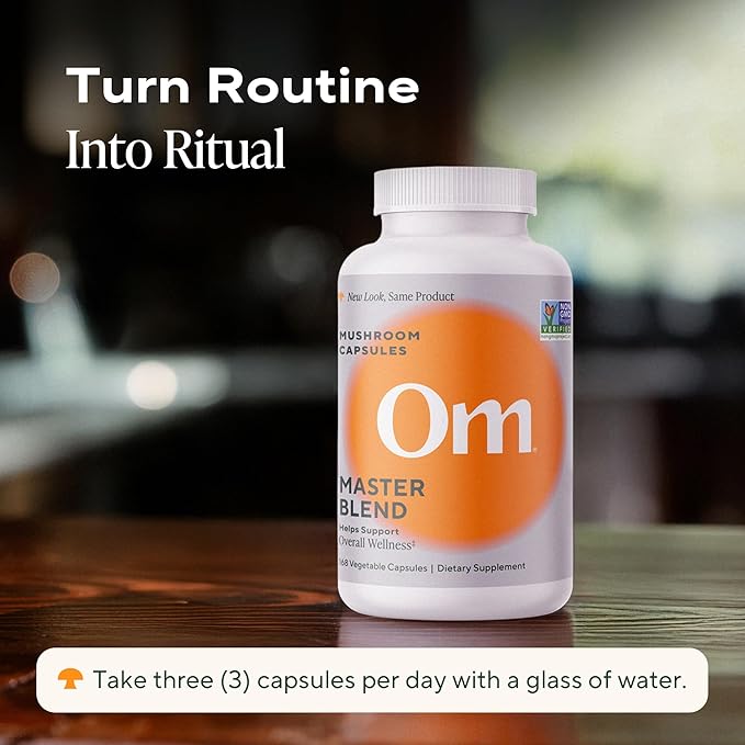 Om Master Blend Mushroom Capsules - Organic Mushroom Supplement with 10 Mushrooms and Ashwagandha ??Support Immunity, Gut Health & Stress Relief, 168 Count (56 Servings)