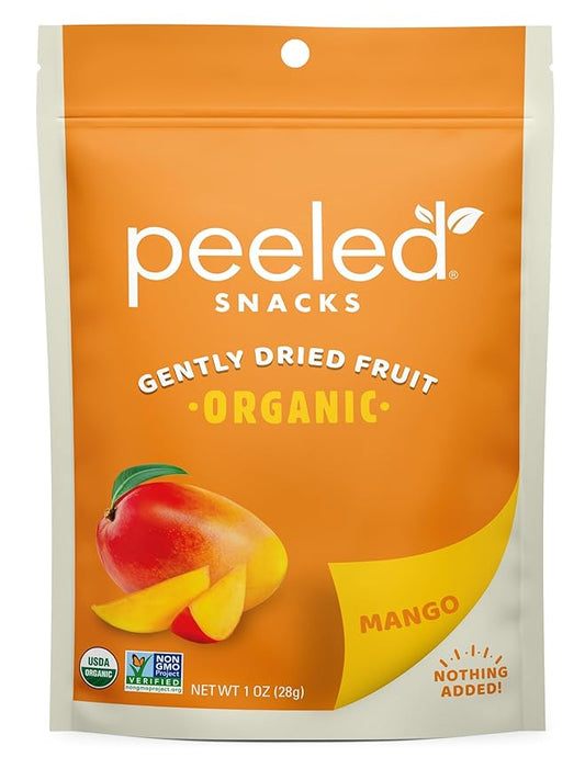 Peeled Snacks Organic Dried Fruit ??Healthy, Vegan Snacks for On-the-Go Lunch and More Mango 1 Oz (Pack of 24)