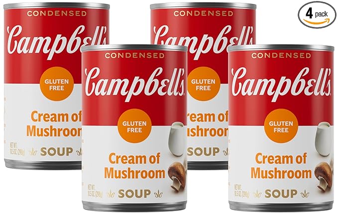 Campbell's Condensed Gluten Free Cream of Mushroom Soup, 10.5 oz Can (Pack of 4)