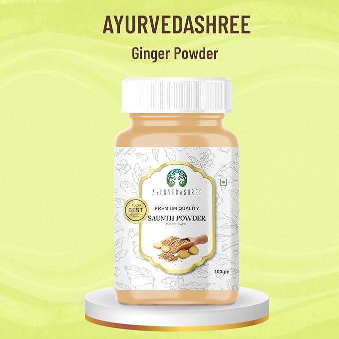AYURVEDASHREE Ginger (Adarak) Powder Ground, Spice 100gm PET Jar