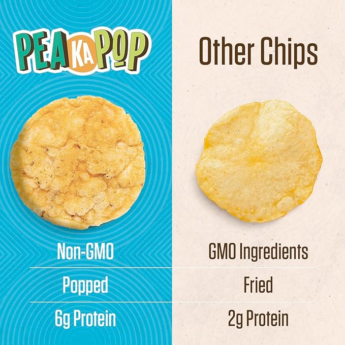 PeaKaPop Veggie Chips ??Plant-Based, Healthy Veggie Crisps with Pea, Lentil & Chickpea Protein ??Vegan, Gluten-Free, Popped Chips ??Snack Size for Kids & Adults ??1 oz Bags (15-Pack) ??BBQ