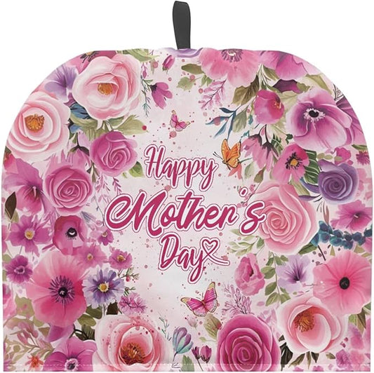 Mother's Day Roses Kettle Dust Cover Large Tea Cosy Portable Easy to Clean Tea Pot Dust Cover Insulated Tea Cosy Suitable for Kitchens Hotels or Cafes