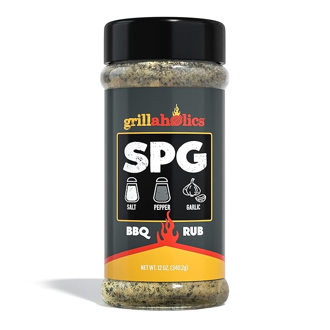 Grillaholics Salt Pepper Garlic Seasoning - SPG Rub Seasonings - The Perfect All Purpose Seasoning & BBQ Rub