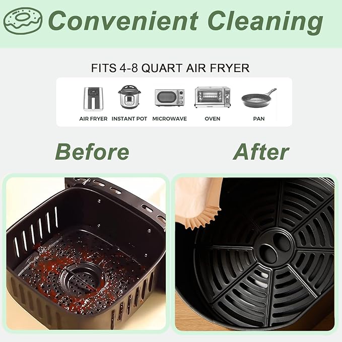 Air Fryer Liners,Disposable Airfryer Paper Liners,Non-Stick Oil-proof Water-proof for Easy Cleanup, Great for Oven, Pans & Baking,8??Round for 4-8 qt Air Fryer, Steamer, Roasting,Microwave,120 Pcs