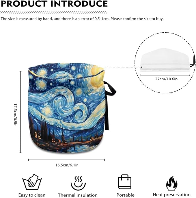 Van Gogh Starry Night Teapot Cozy for Teapot Tea Pots Cozy for Keeping Warm Portable Easy to Clean Coffee Pot Cozy Polyester for Hotel Thicken Kettle Dust Cover for Kitchen