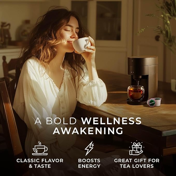 Gya Tea Co English Breakfast Tea Gift Set (16 ct) - High Caffeine Wellness Tea Pod Rich in Vitamin D, D3 for Refresh & Energy