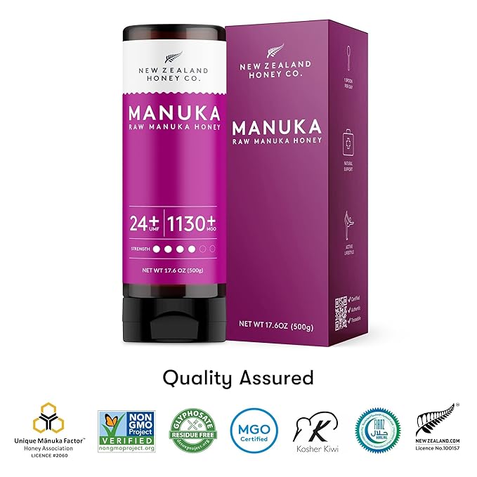 New Zealand Honey Co. Pure Manuka Honey UMF 24+ | 17.6oz | 500g Raw Honey