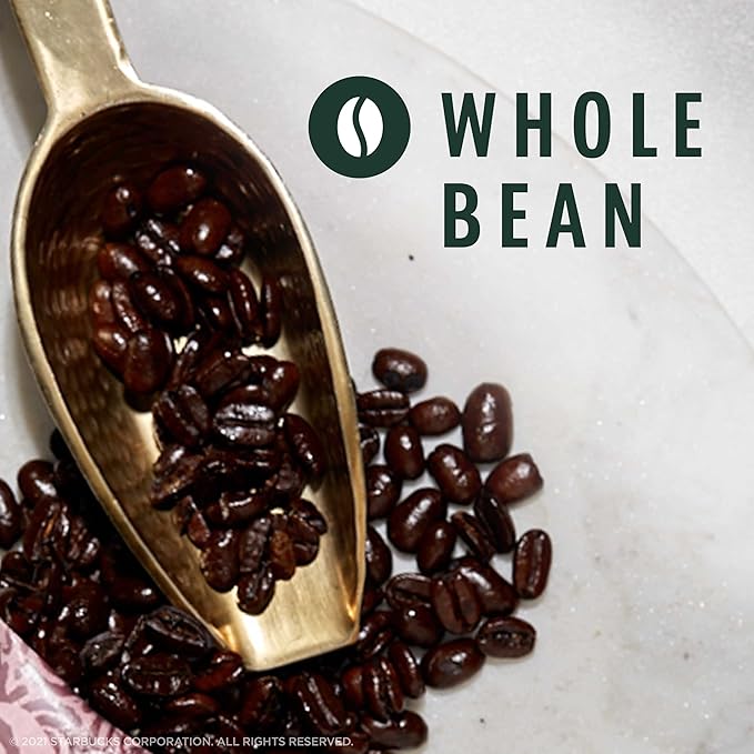 Starbucks Whole Bean Coffee, Dark Roast Coffee, Espresso Roast, 100% Arabica, 6 bags (18 oz each)